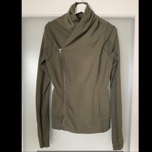 Lululemon crossover zip jacket, olive green, size 8